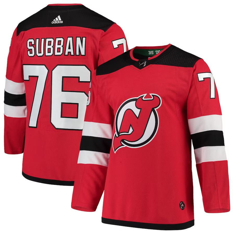 Men New Jersey Devils #76 P.K. Subban adidas Red Authentic Player NHL Jersey